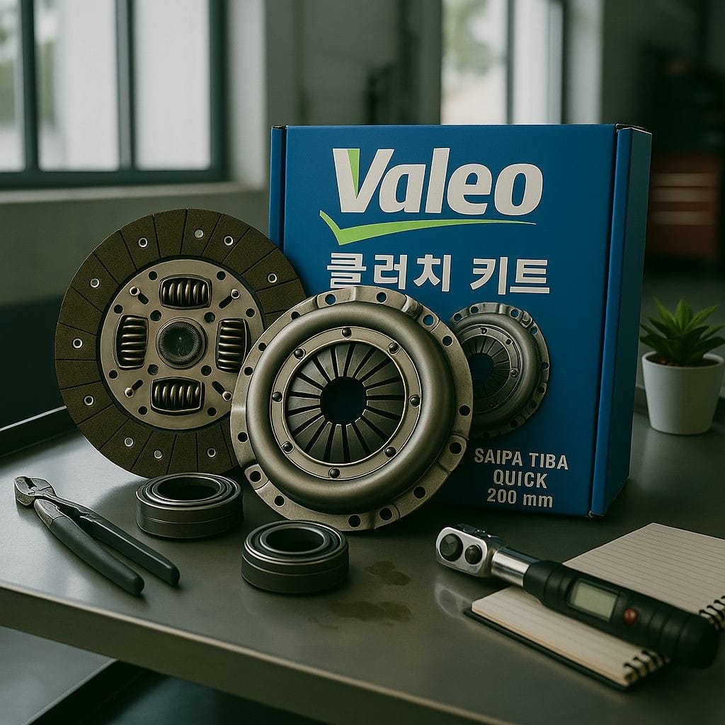 كيت كامل ديسك و صفحه كلاچ تيبا كوئيك قطر 200 والئو جعبه آبي كره اي