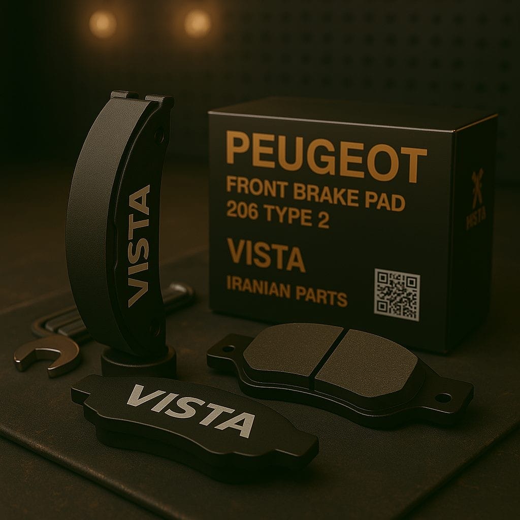 لنت ترمز جلو پژو 206 تيپ 2 ويستا قطعه ايرانيان