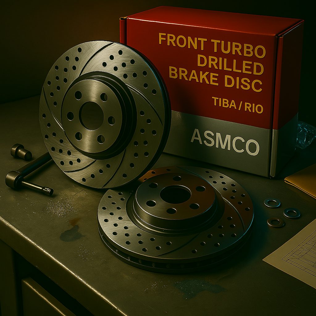 ديسك چرخ ترمز جلو تيبا ريو توربو سوراخدار آسمكو
